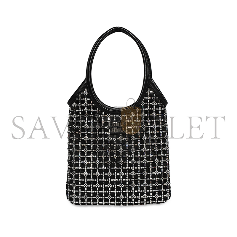 M1v M1v starlight rhinestone-embellished satin top-handle bag 5ba281 (24*20cm)